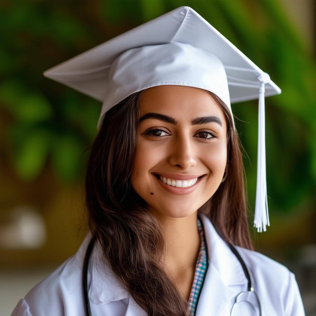 nurse with graduation cap latin american